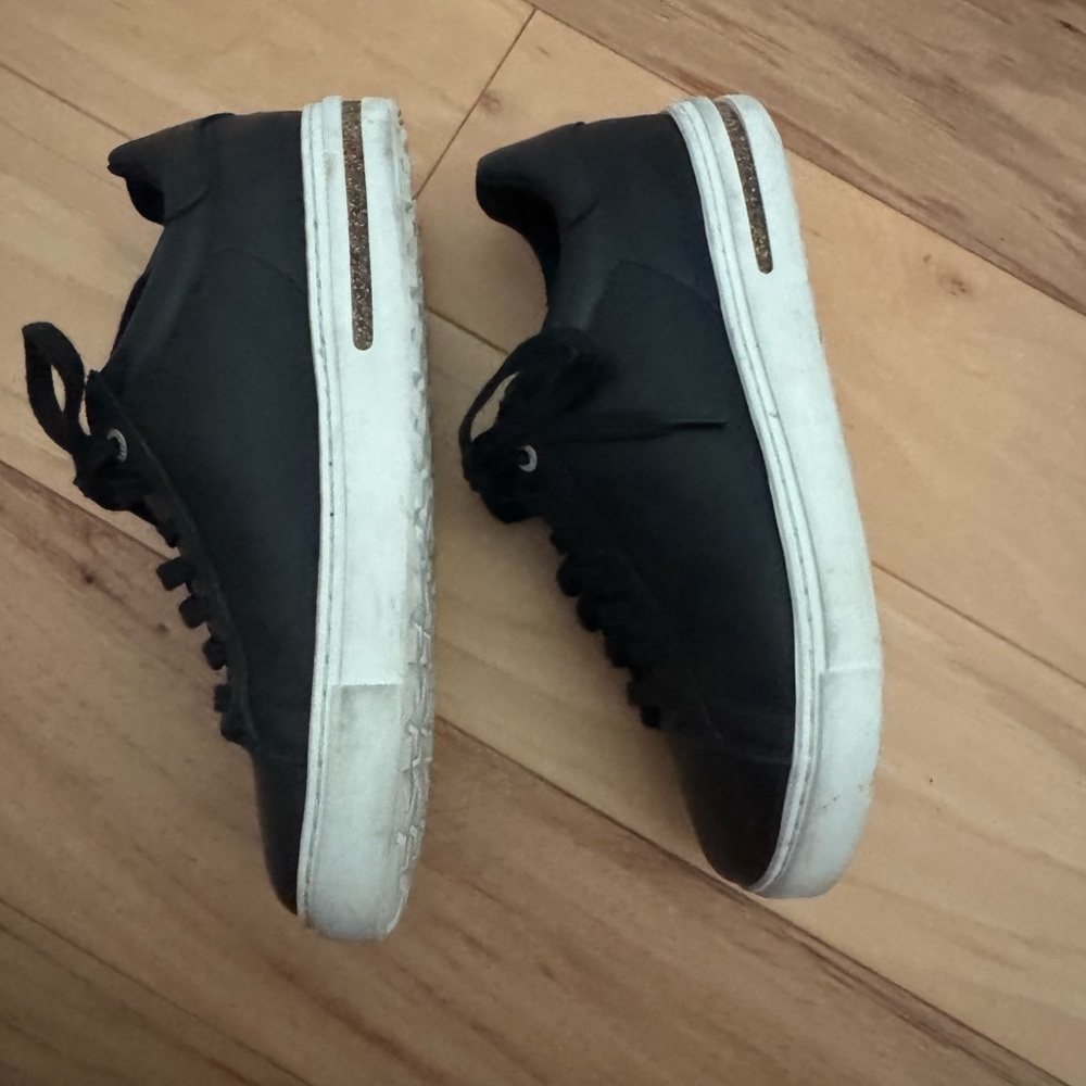 Birkenstock bend low Black Leather Low-Top Sneakers with Off-White Sole cork. - Picture 2 of 6